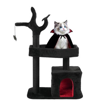 Front. Winado - Gothic Cat Scratching Post Multi Style Activity Ghost for Indoor Halloween House.