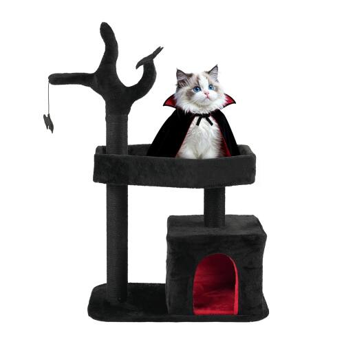 Front. Winado - Gothic Cat Scratching Post Multi Style Activity Ghost for Indoor Halloween House.