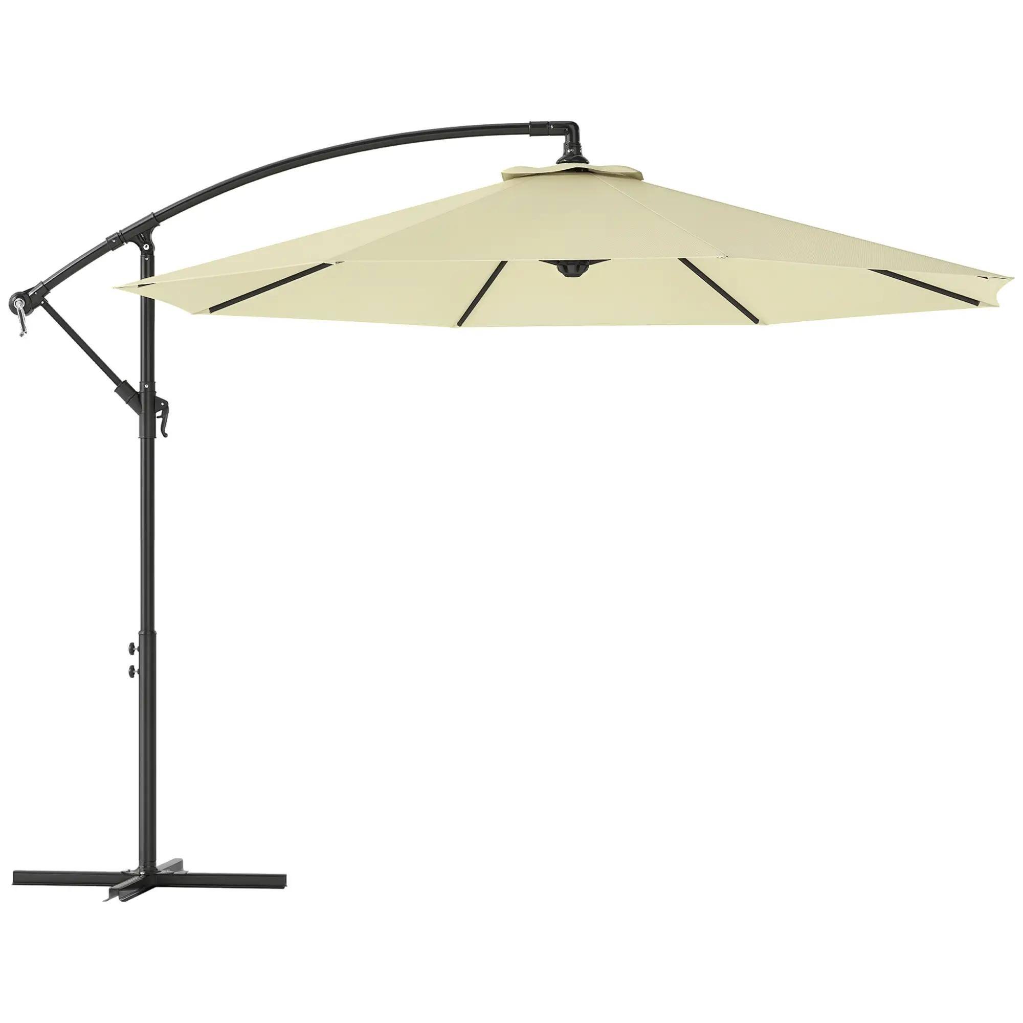 Alt View 7. Spaco - Spaco 10 Ft Cantilever Patio Umbrella, Tilt Offset Shade with Cross Base - Beige.