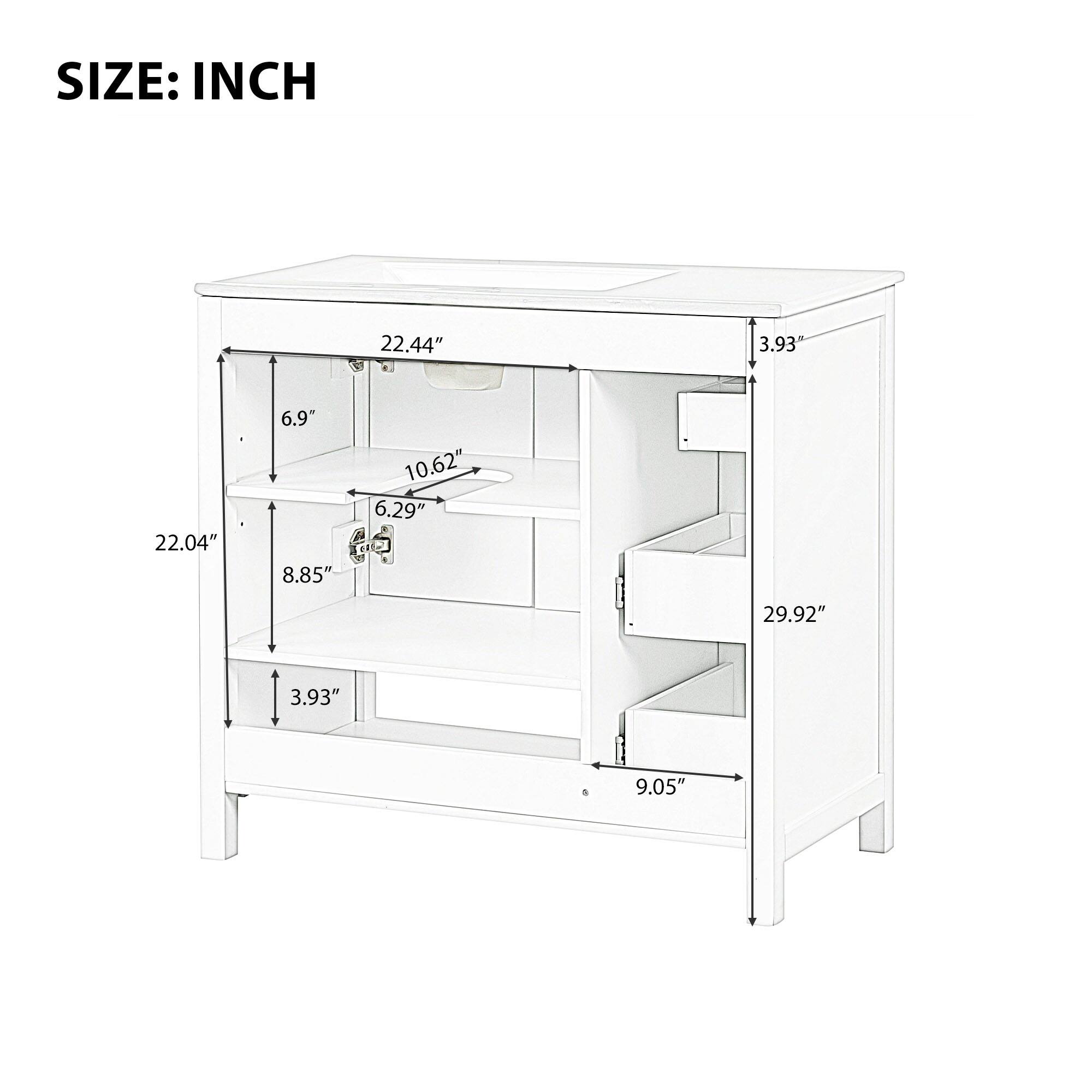 SIZE: INCH  
22.44"  
3.93"  
22.04"  
6.9"  
8.85"  
10.62"  
6.29"  
29.92"  
3.93"  
9.05"