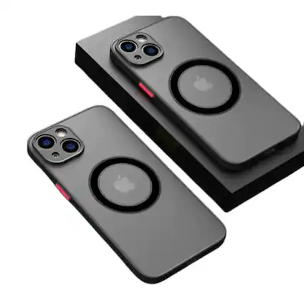 Front. Home Collection - Black MagSafe Case w/ Magnetic Camera Lens Cover for iPhone 14 Pro Max – Protective Cover - Black.