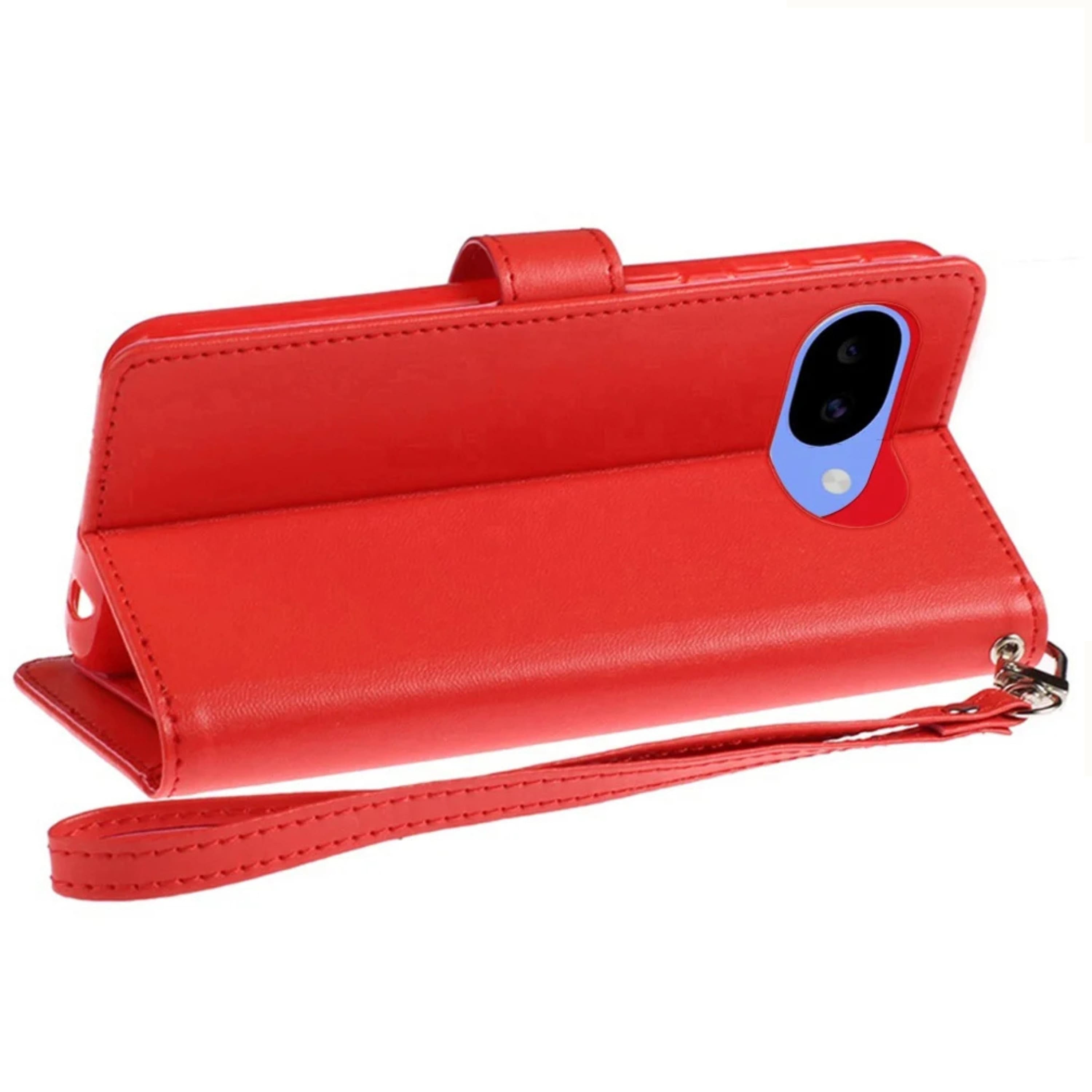 Kitcheniva - PU Leather Wallet Phone Case With Wrist Strap Tempered Glass For Google Pixel 10a - Red price history on PriceWatchPro