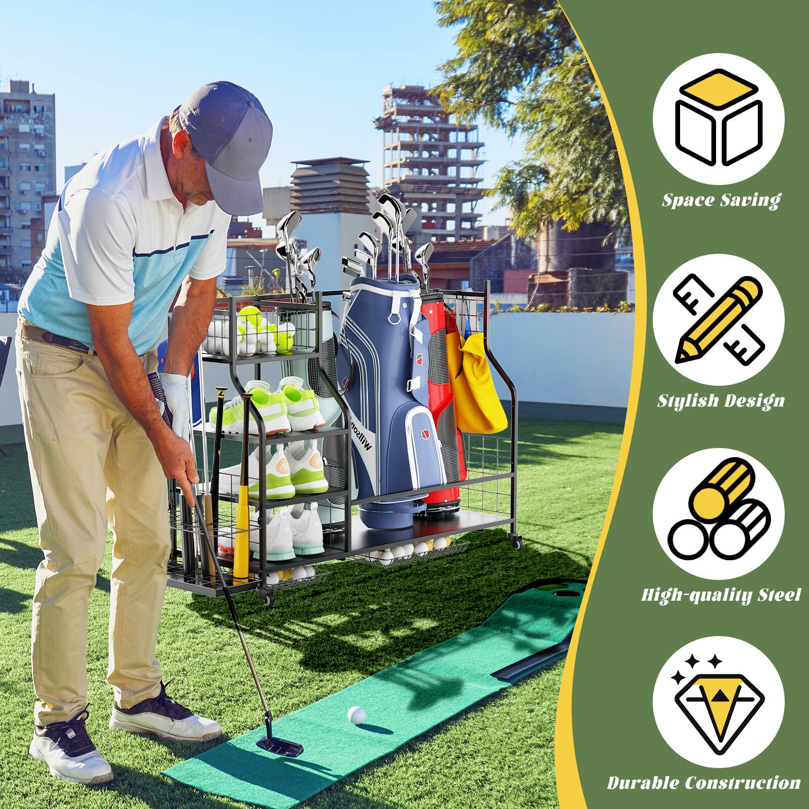 Space Saving  
Stylish Design  
High-quality Steel  
Durable Construction