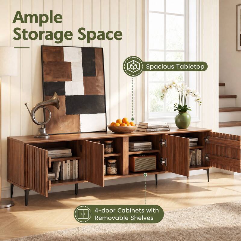 Ample Storage Space  
Spacious Tabletop  
4-door Cabinets with Removable Shelves