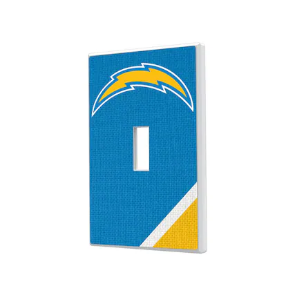 Front. Keyscaper - Los Angeles Chargers Diagonal Stripe Single Toggle Light Switch Plate - Multicolor.