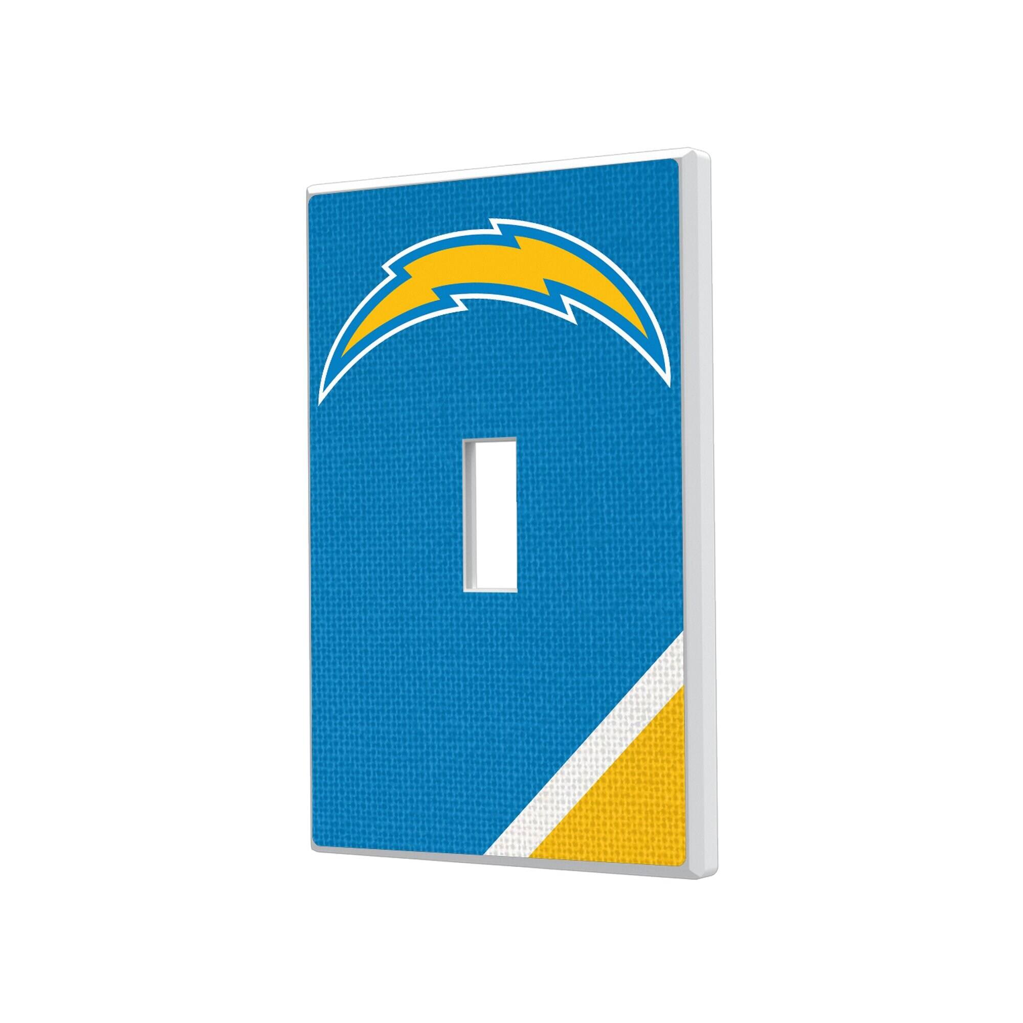 Keyscaper - Los Angeles Chargers Diagonal Stripe Single Toggle Light Switch Plate - Multicolor
