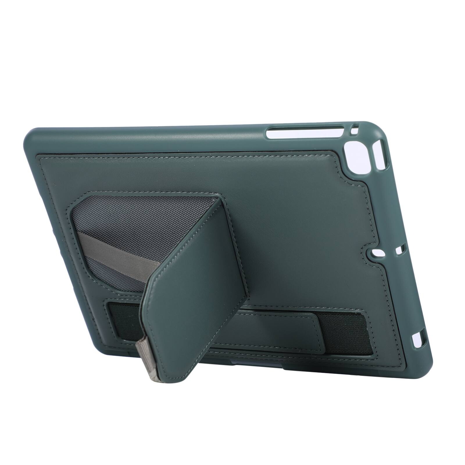 Alt View 2. Dteck - Shockproof Case for Apple iPad mini (5th Generation) 2019 with Hand Strap and Kickstand, PU Leather TPU Protective Cover - Darkgreen.
