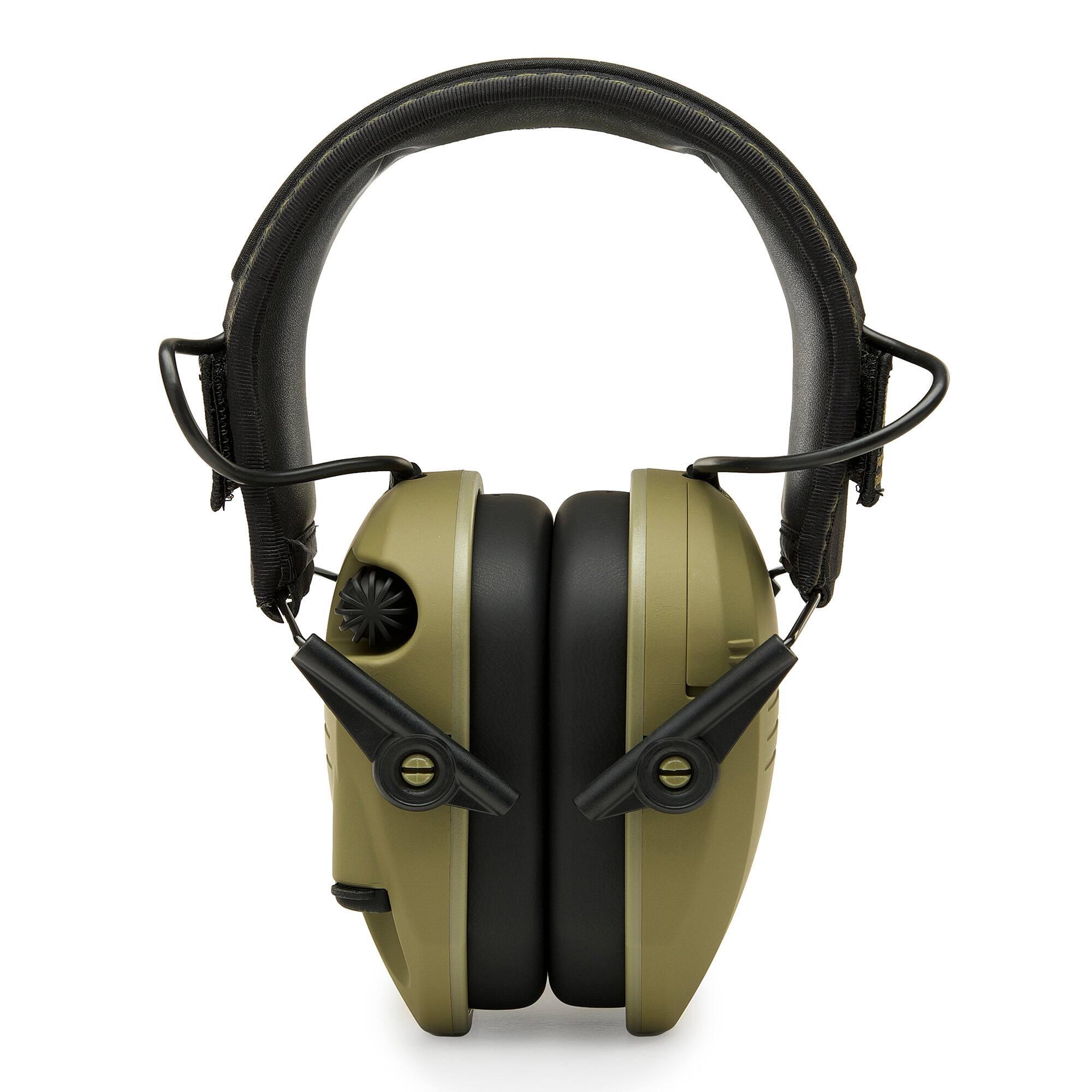 Back. Walkers - Walkers Game Ear Razor Muffs (American Patriot/OD Green) with Protective Case - Green.