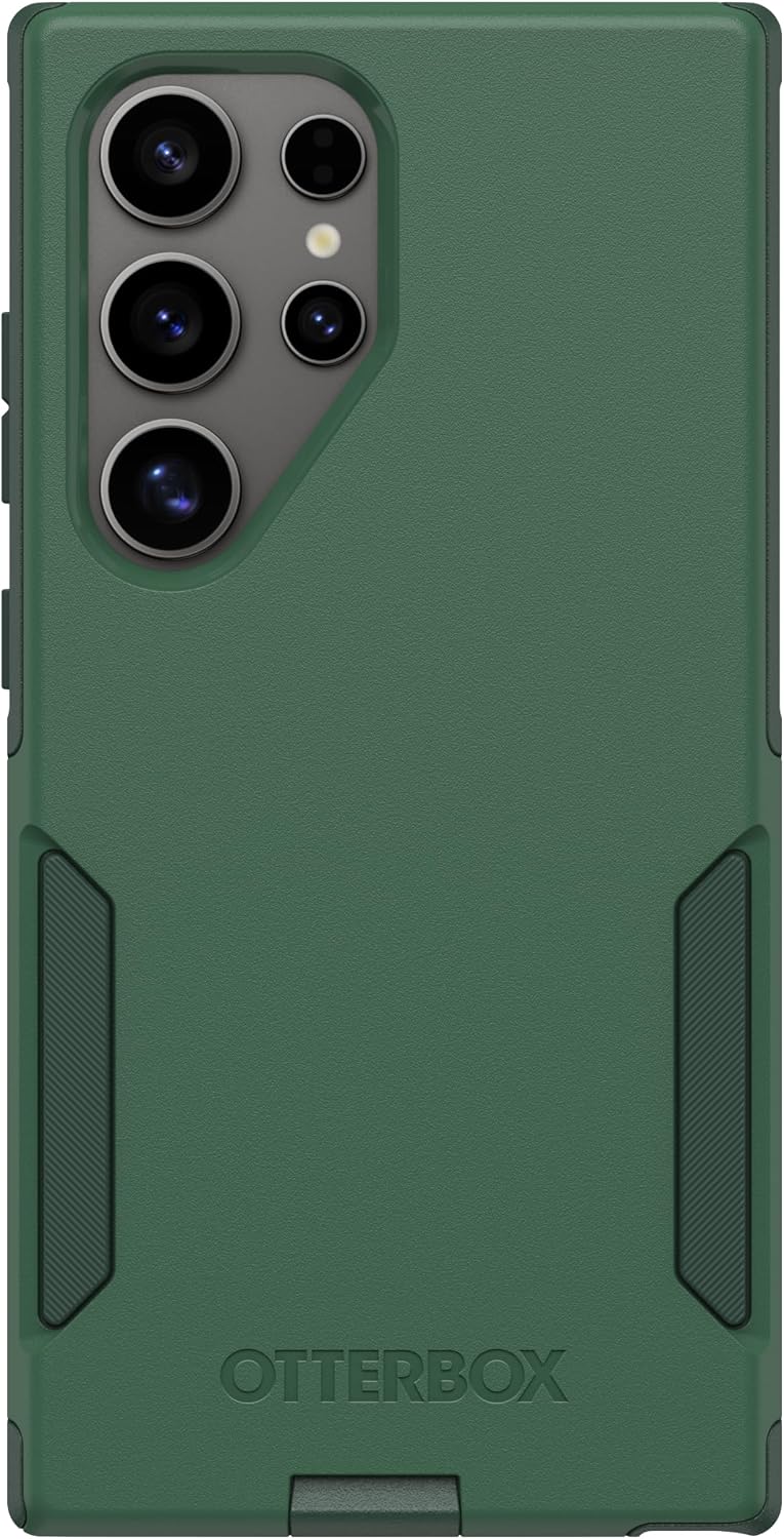 Left. OtterBox - OtterBox - Commuter Series Hard Shell for Samsung Galaxy S24 Ultra - Trees Company (Green).