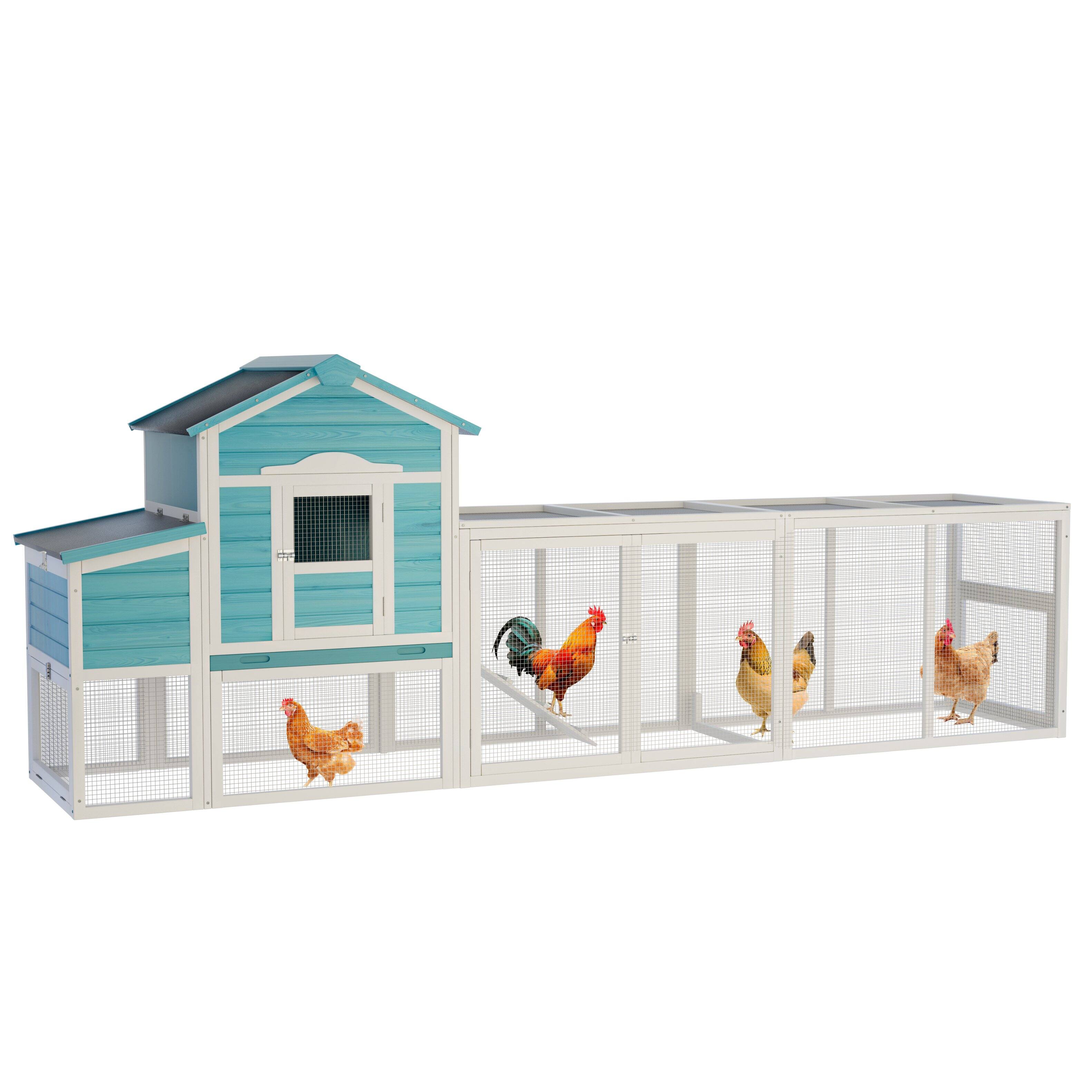 Back. APRILSOUL - Wooden Chicken Coop for Easy Cleanin Large Outdoor Poultry Cage for Chickens Ducks and Small Animals.