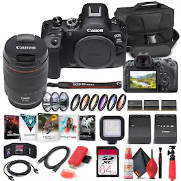 Canon - EOS R6 Mark II Mirrorless Camera with 24-105mm f/4 Lens 5666C011 - Advanced Bundle