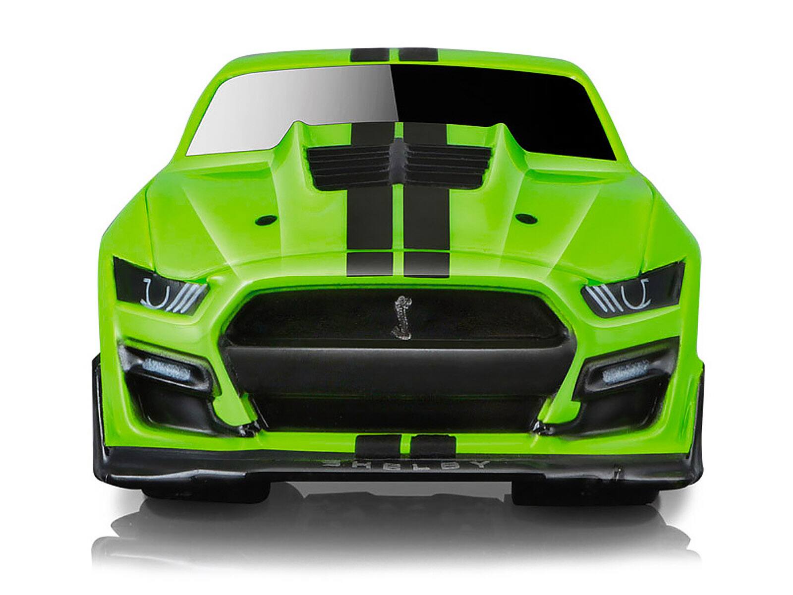 Alt View 3. Muscle Machines - 2020 Ford Mustang Shelby GT500 Bright Green with Black Stripes 1/64 Diecast Model Car by Muscle Machines.