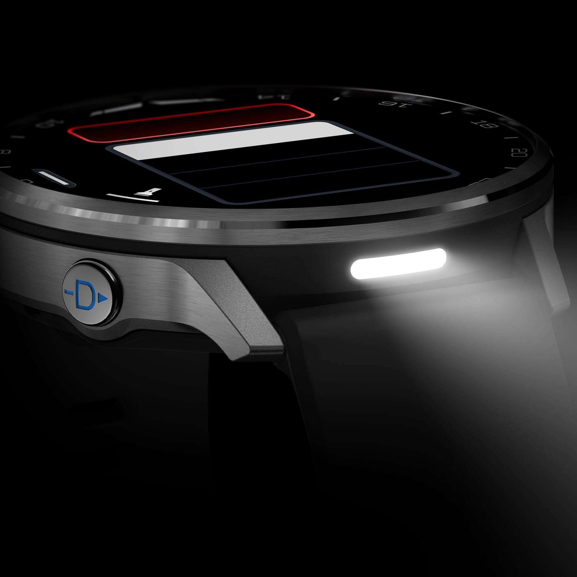 Back. Garmin - Garmin D2 Air X15 Aviator Smartwatch - Silver with Black Bundle - Black.