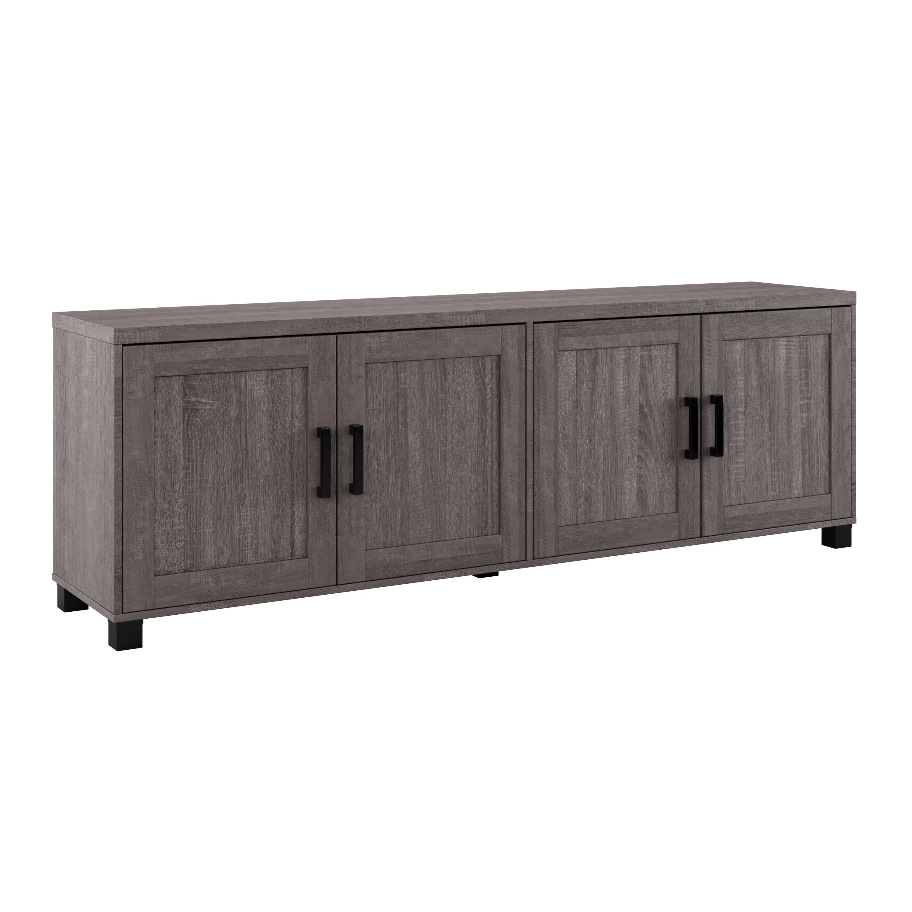 Left. CorLiving - Virlomi Collection TV Stand with Enclosed Cabinets for Most TVs up to 85" - Brown.