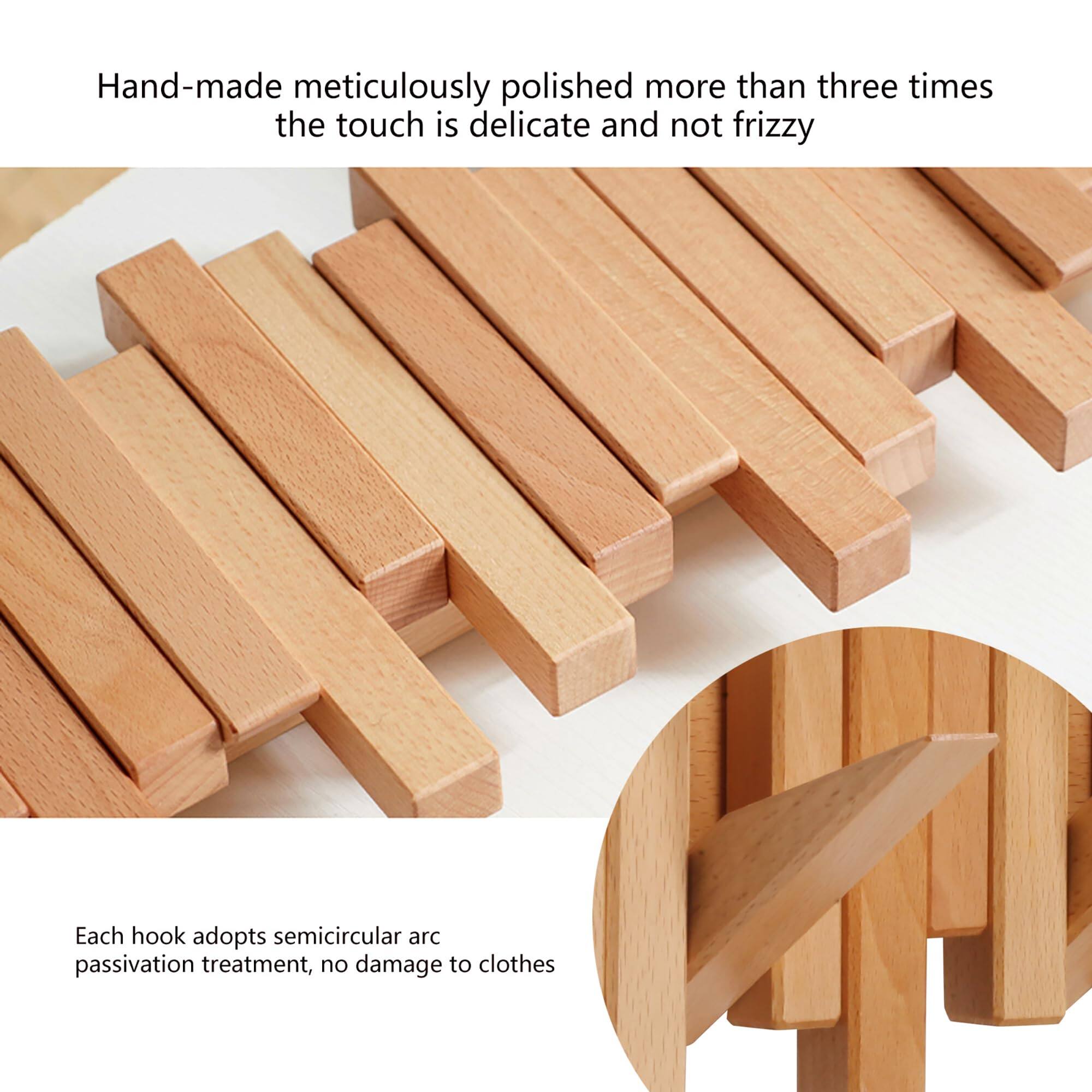 Hand-made meticulously polished more than three times, the touch is delicate and not frizzy.

Each hook adopts semicircular arc passivation treatment, no damage to clothes.