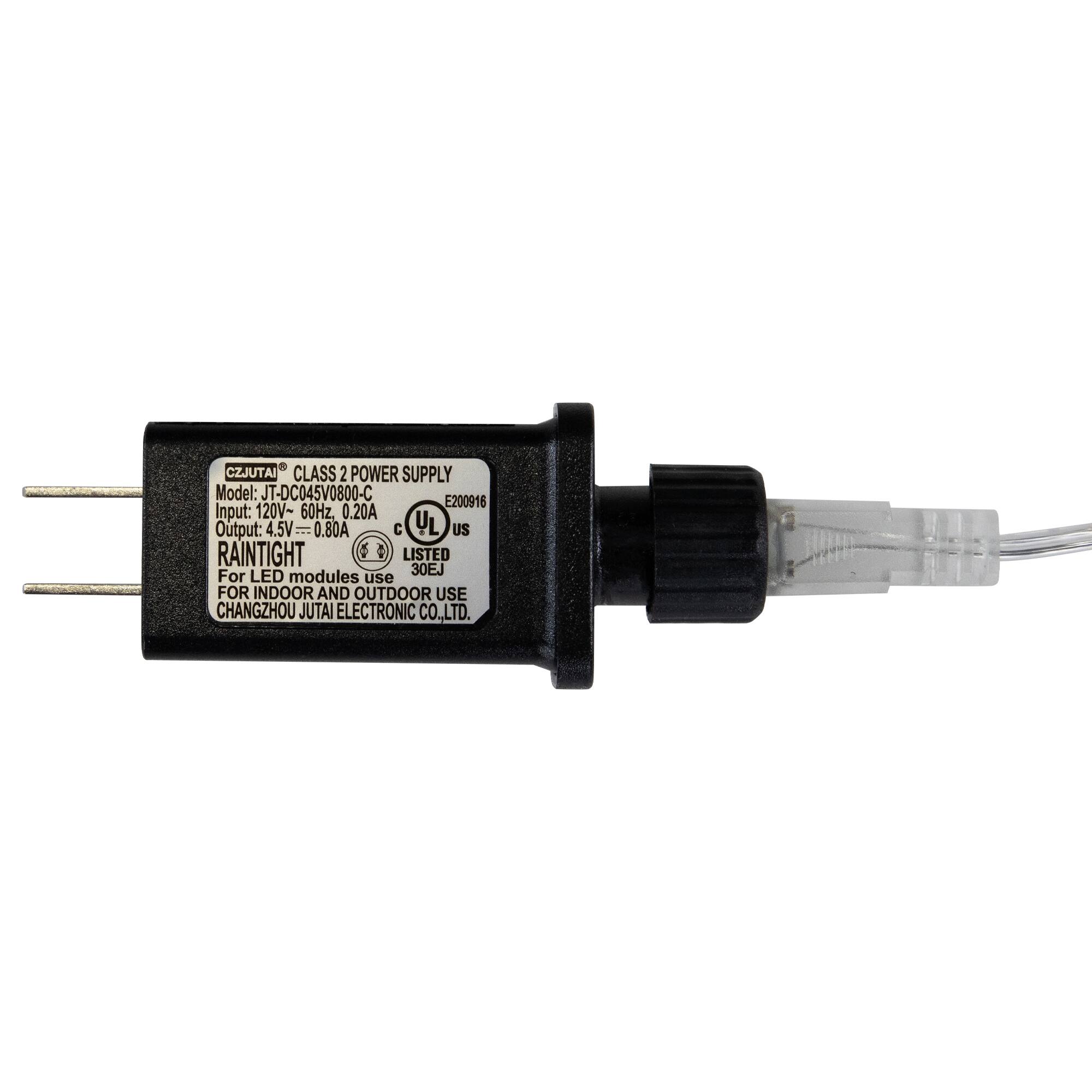 CZJUTAI CLASS 2 POWER SUPPLY  
Model: JT-DC045V0800-C  
Input: 120V~ 60Hz 0.20A  
Output: 4.5V 0.80A  
RAIN TIGHT  
LISTED 30EJ  
For LED modules use  
FOR INDOOR AND OUTDOOR USE  
CHANGZHOU JUTAI ELECTRONIC CO., LTD.