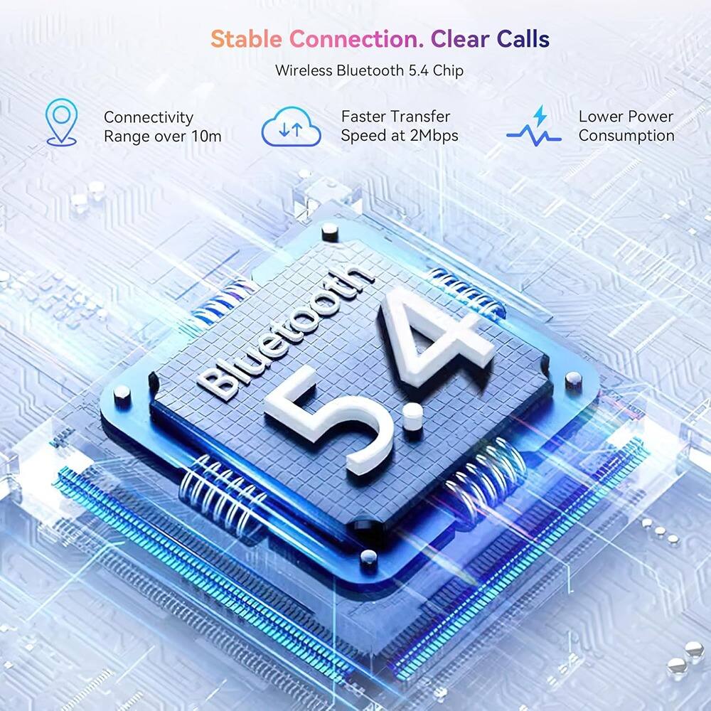 ACJPR - Wireless Earbuds BT 5.4, Hi-Fi Deep Bass, IPX7 Waterproof – White