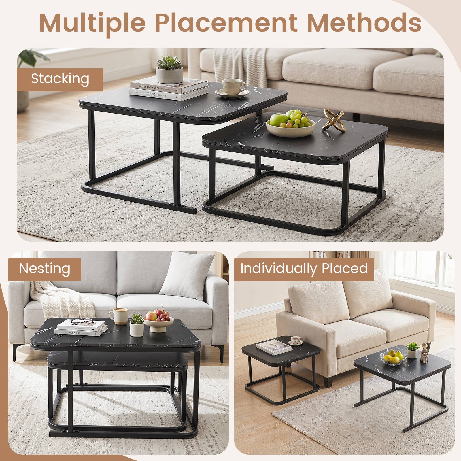 Multiple Placement Methods

- Stacking
- Nesting
- Individually Placed