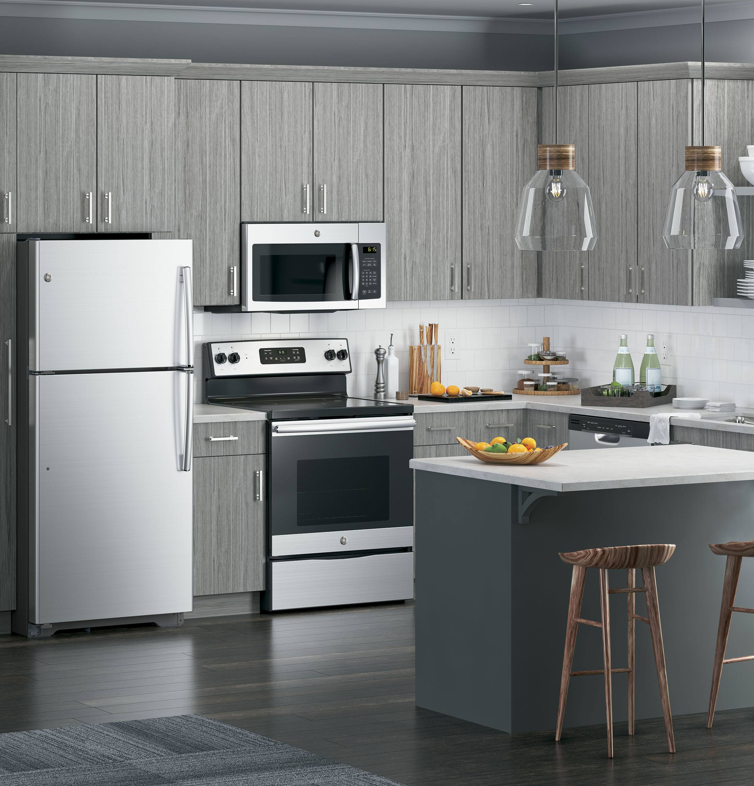 Alt View 16. GE - 1.6 Cu. Ft. Over-the-Range Microwave with Electronic Touch Controls - Stainless Steel.