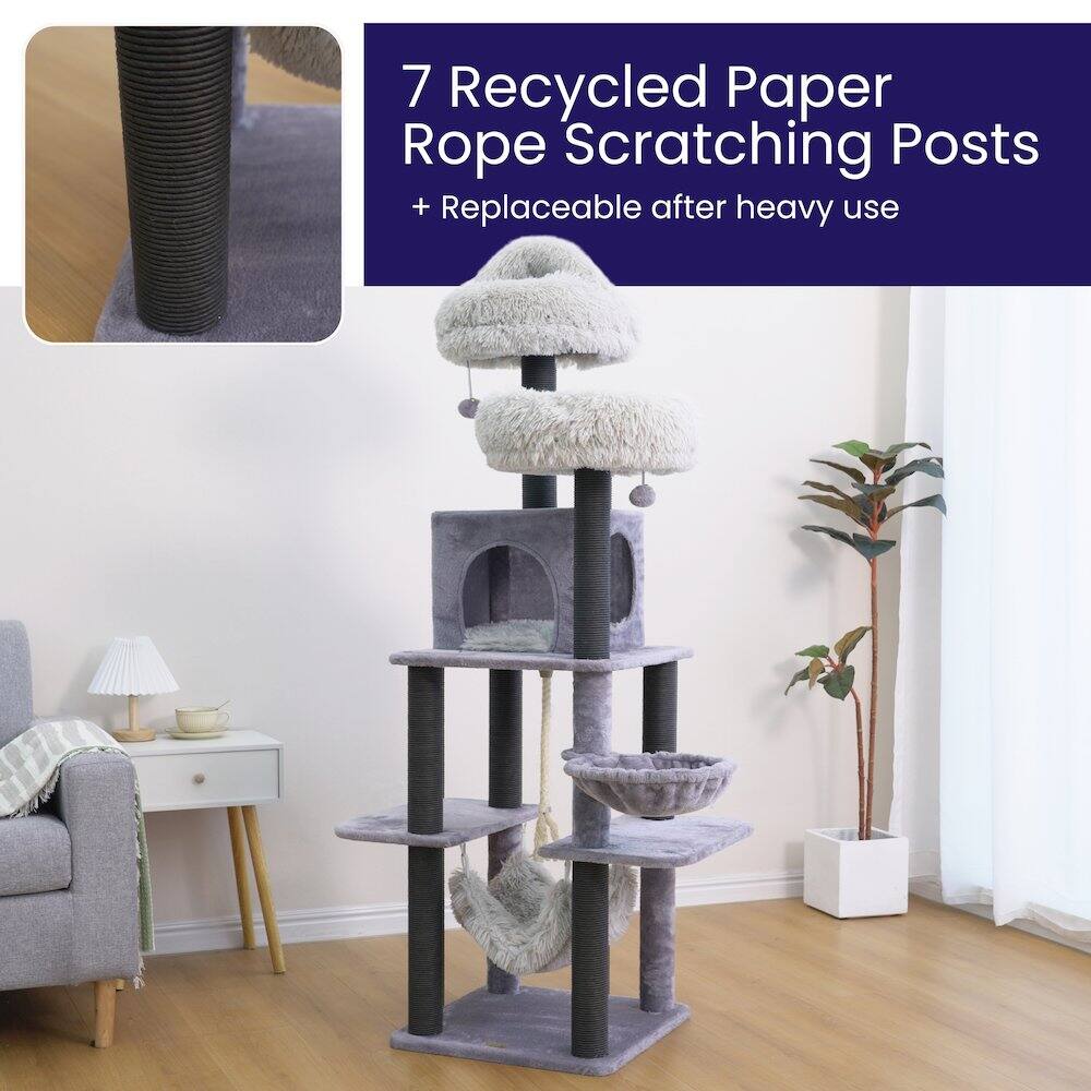 7 Recycled Paper Rope Scratching Posts  
+ Replaceable after heavy use