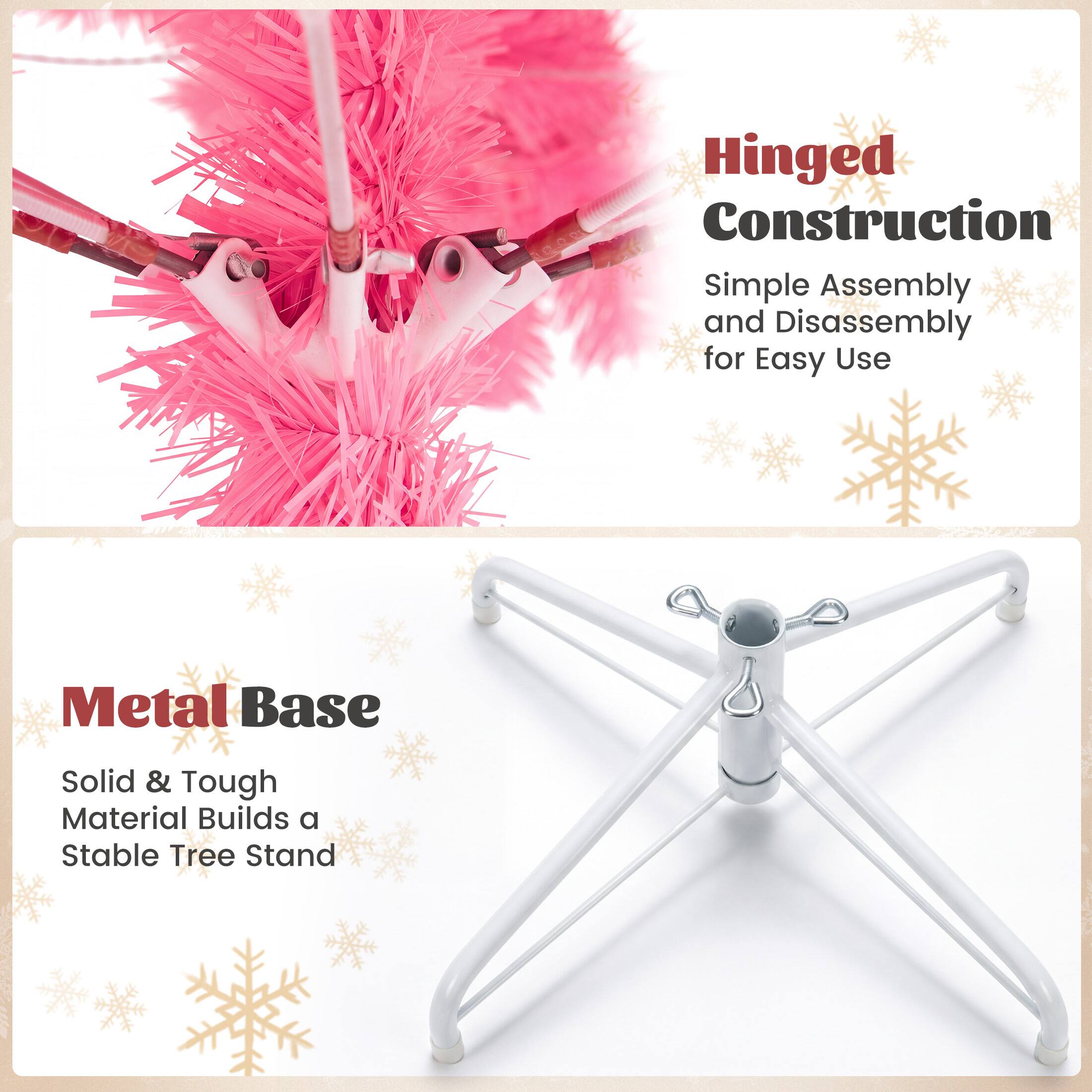 Hinged Construction  
Simple Assembly and Disassembly for Easy Use

Metal Base  
Solid & Tough Material Builds a Stable Tree Stand