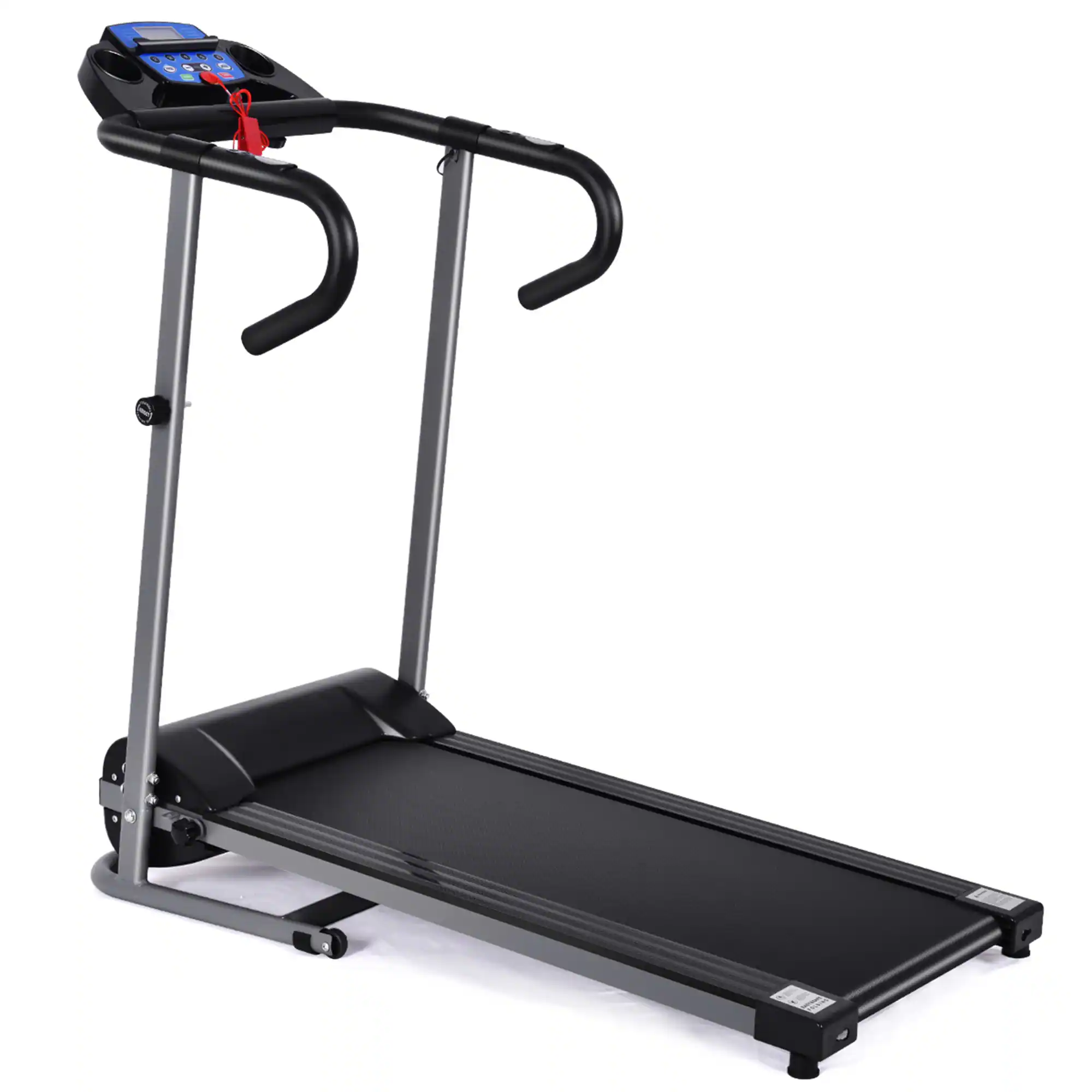 Front. Gymax - Gymax Folding Treadmill 1100W Electric Motorized Running Jogging Walking Machine - Black.