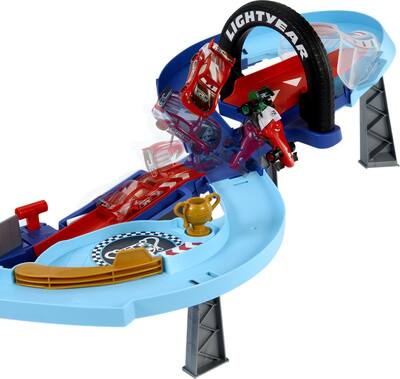 Mattel Disney/ PIXAR Cars GRC Jumping Raceway Playset, with Mattel Disney/ PIXAR Cars GRC Jumping Raceway Playset, with