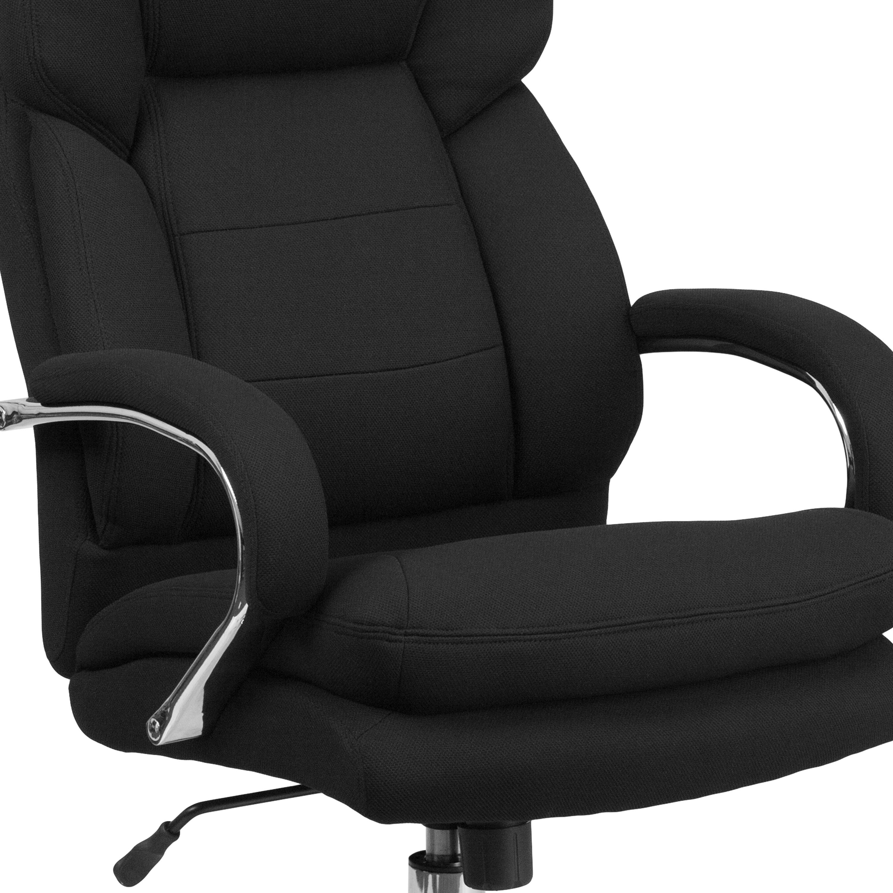 Alt View 9. Emma + Oliver - 24/7 500 lb. Big & Tall Executive Swivel Ergonomic Office Chair with Loop Arms - Black Fabric.