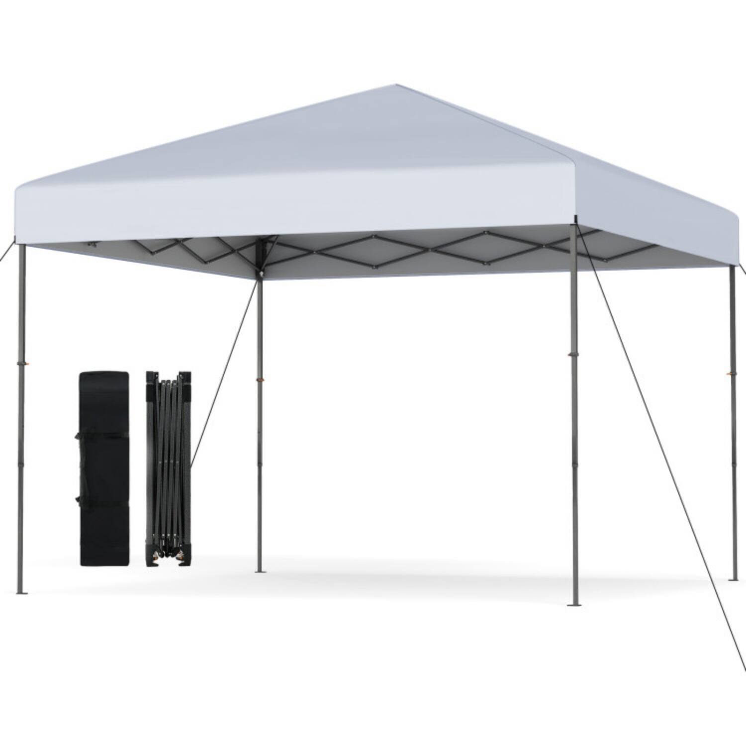 Alt View 3. Mondawe - 10 x 10 FT Pop-Up Canopy Tent with Carry Bag and 8 Stakes - White.
