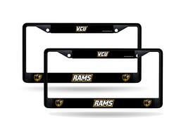 Rico Industries - Virginia Commonwealth VCU Rams Black Metal License Plate Frame - Set of 2 Frames - Multi