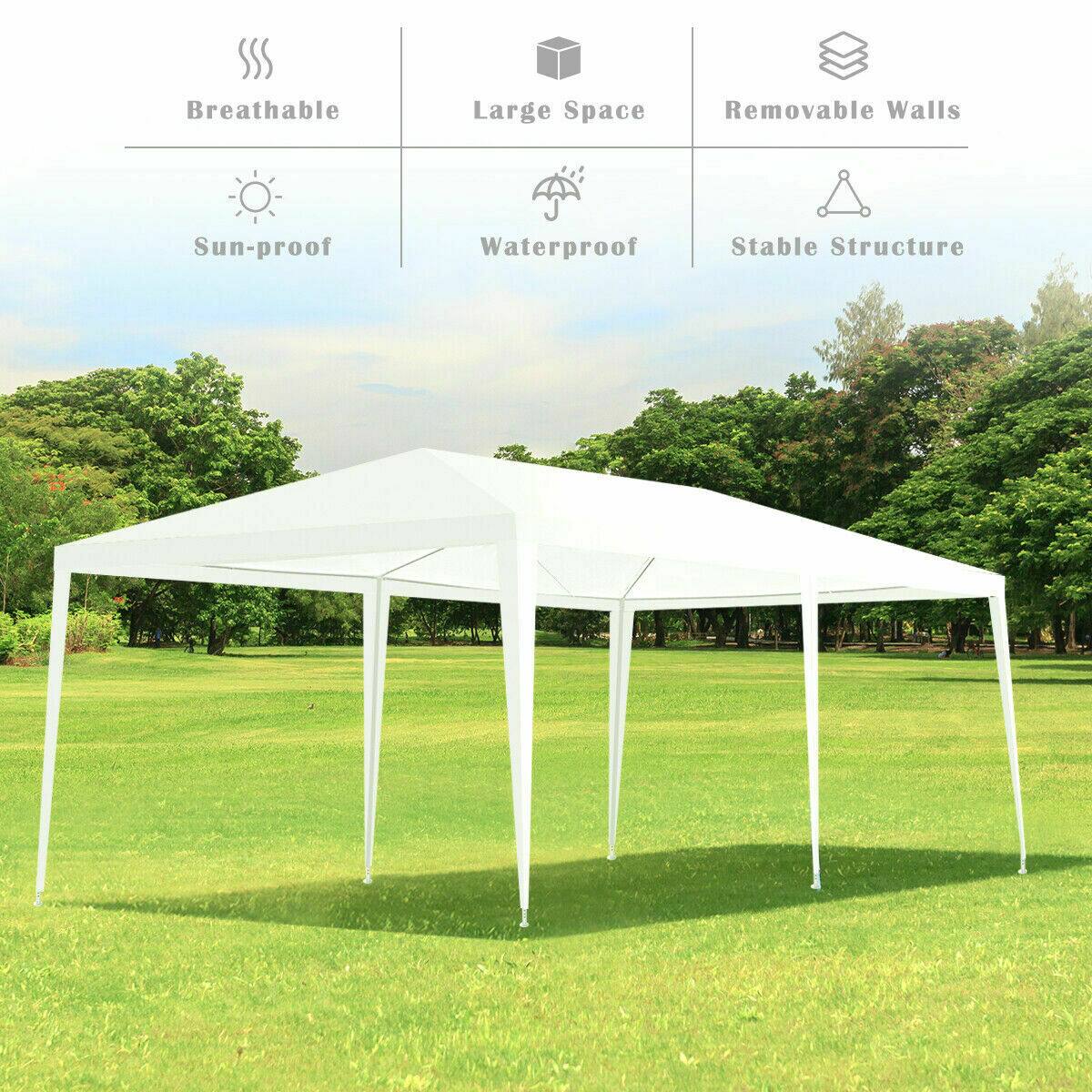 The corrected text is: Breathable, Sun-proof, Large Space, Waterproof, Removable Walls, Stable Structure.