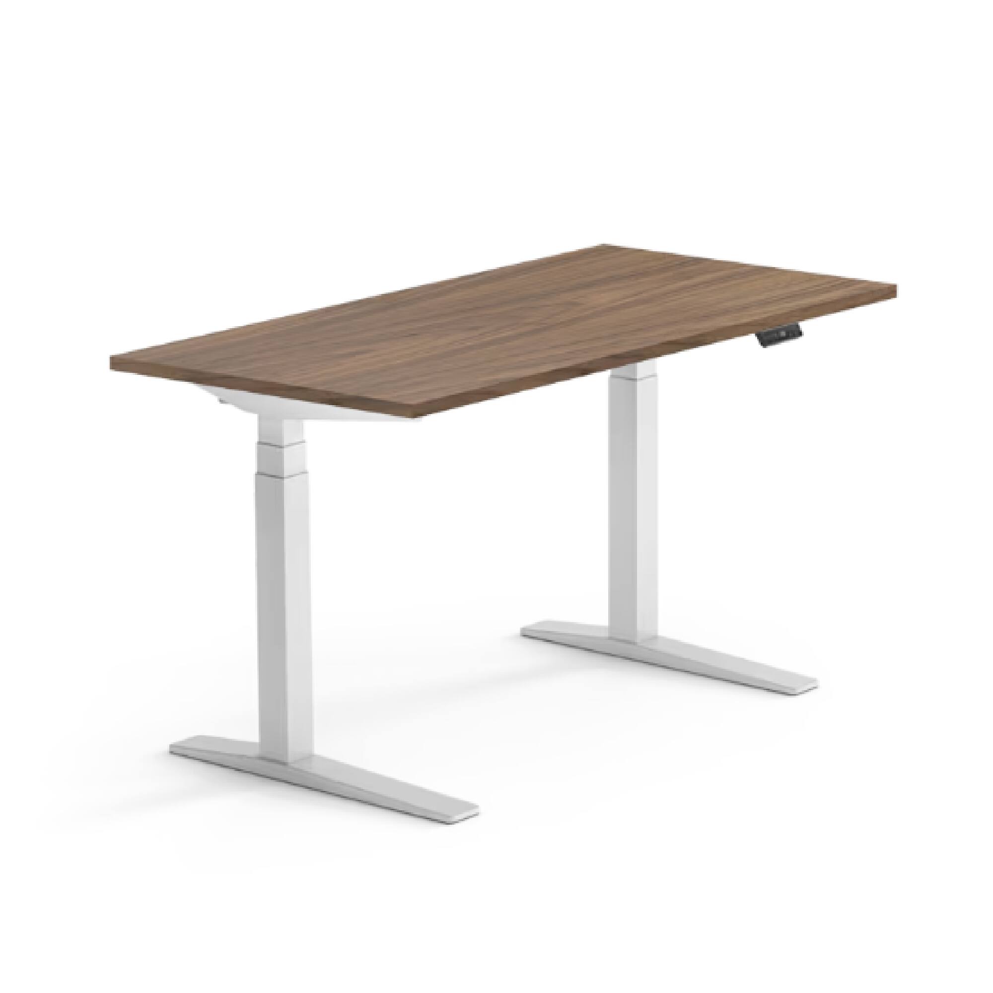 FlexiSpot - E7Pro 55''W Electric Adjustable Standing Desk, Black /White - Walnut