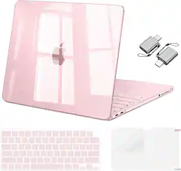 mosiso - 4in1 Case Kit for MacBook Neo 13-Inch Case A3404 A18 Pro 2026, Ultra-Thin Cover&Keyboard Cover&Screen Film&Type C - Crystal Blush