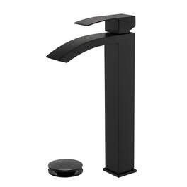 Black Faucet SUS304 Waterfall Spout cUPC Cartridge 60cm Supply Line Pop Up Drain