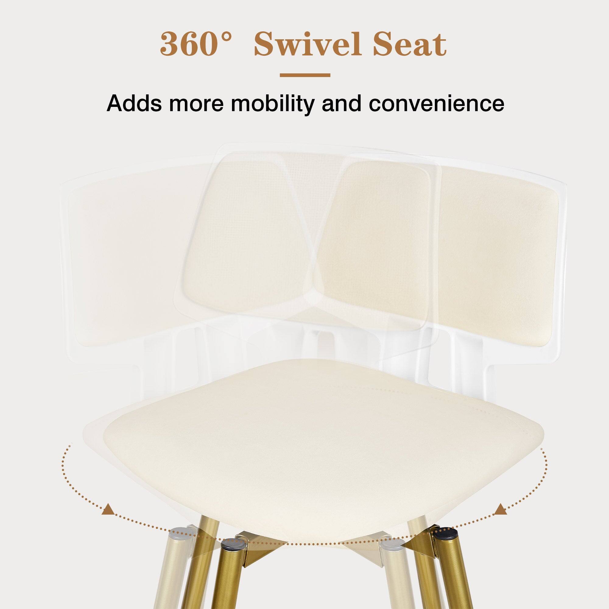 360° Swivel Seat  
Adds more mobility and convenience