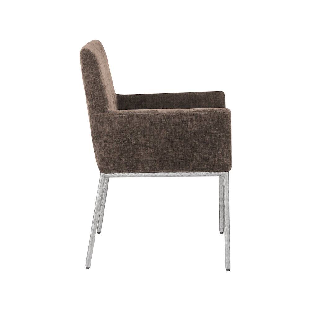 Alt View 3. Meridian Furniture - Reeves Brown Chenille Fabric Dining Chair, Set of 2 - Brown.