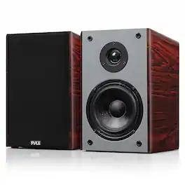 Pyle - PHQBS62CH 6.5" Home Audio Speakers, 2-Way Passive Bookshelf, 240W Max Power, Wood Grain Finish - Cherry