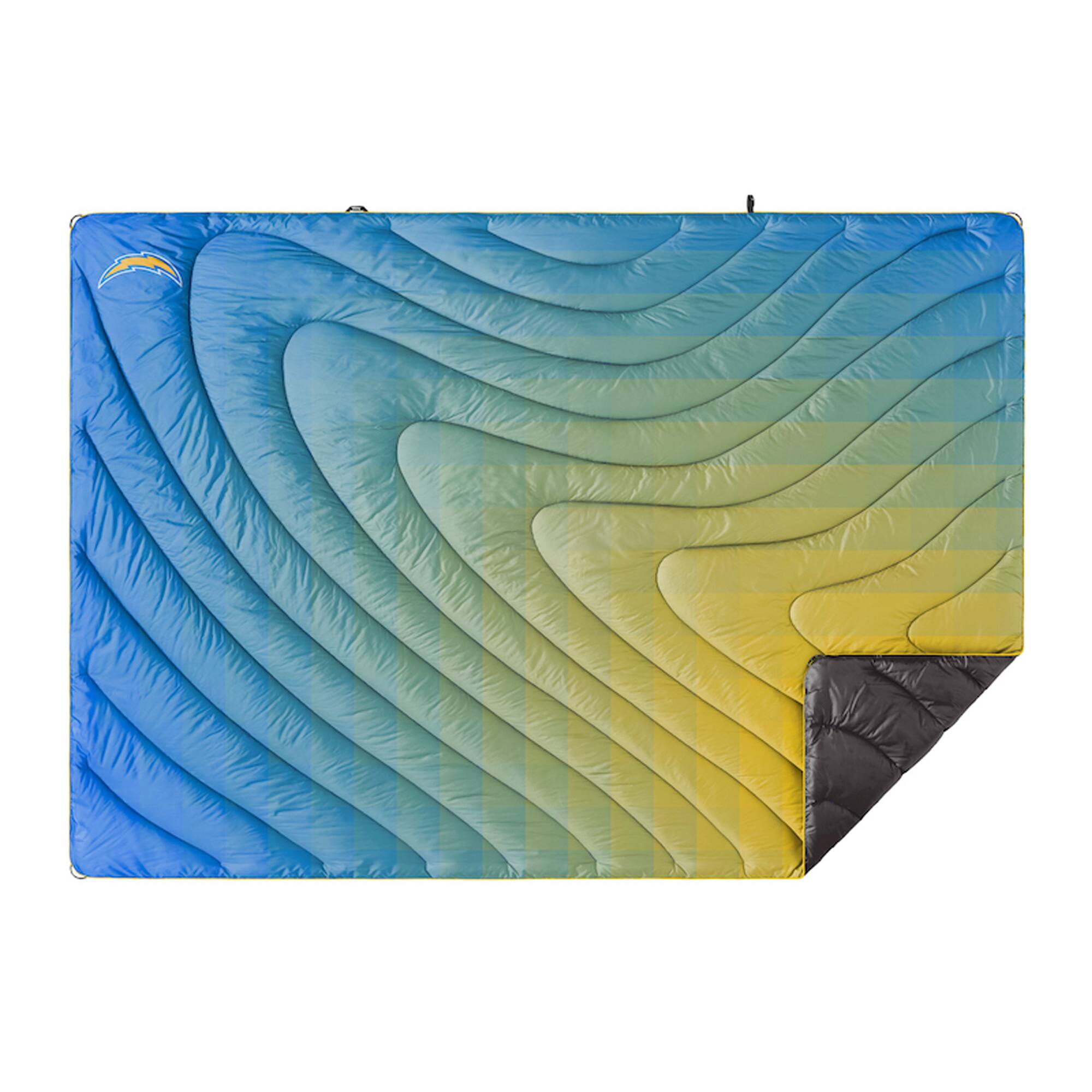 Front. Rumpl - Los Angeles Chargers 75'' x 52'' Original Puffy Blanket - Multicolor.