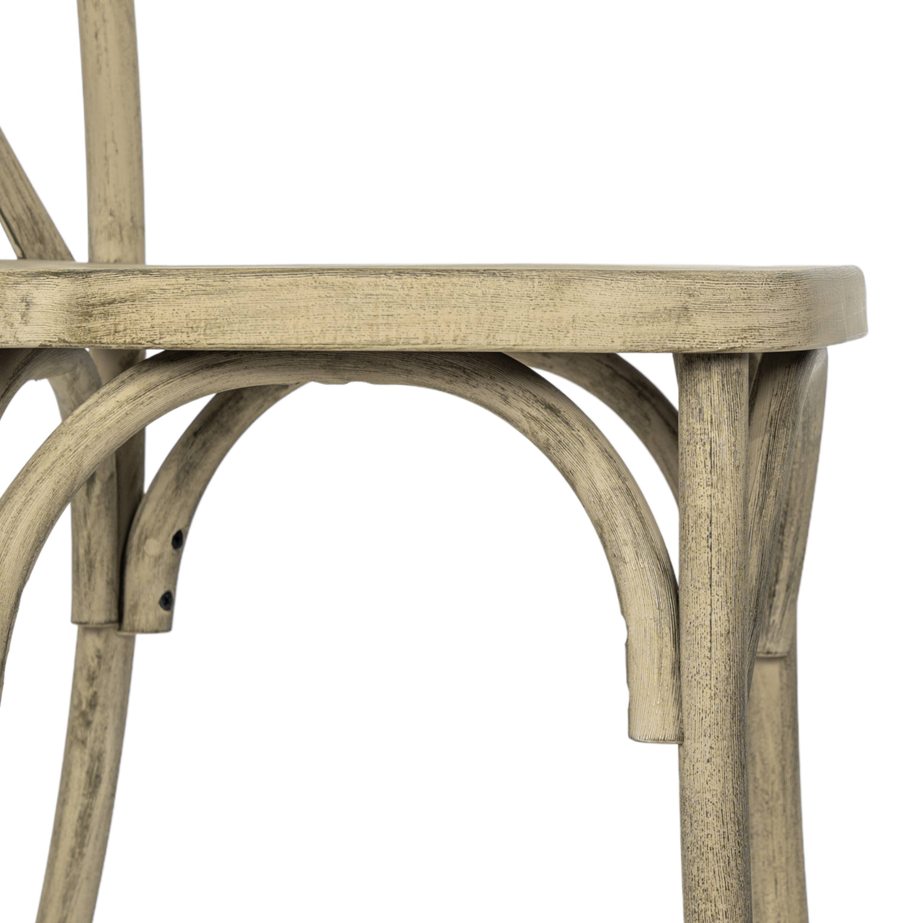 Alt View 10. Emma + Oliver - Hensler Set of 2 Weather-Resistant Wood Look Stackable Resin Cross Back Chairs for Indoor/Outdoor Use - Light Oak.
