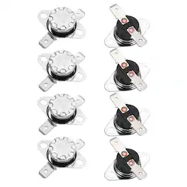 Unique Bargains - KSD301 Thermostat 0°C/32°F 10A Normally Closed N.C Adjust Snap Disc Temp Switch for Microwave/Oven 8pcs Bakelite - Silver