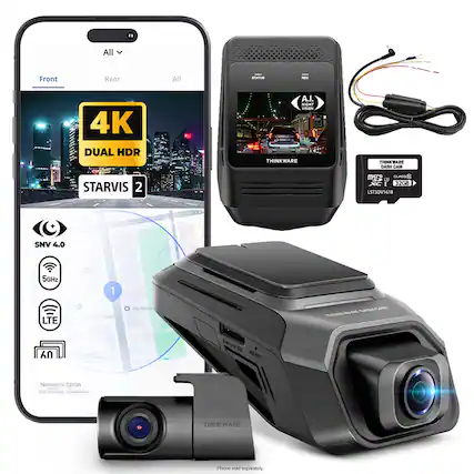 All
Front
Rear
All
STATUS
REC
4K DUAL HDR
A.I. NIGHT VISION THINKWARE
THINKWARE DASH CAM
STARVIS 2
micro CLASS U XC I 32GB LST3DV1618
SNV 4.0
5GHz
1
LTE
CityTnt Pho
DASH
UY
Omicro 3D RESET
Noallars Igtoa us STRODA secominized
THINKWARE
Phone sold separately.
