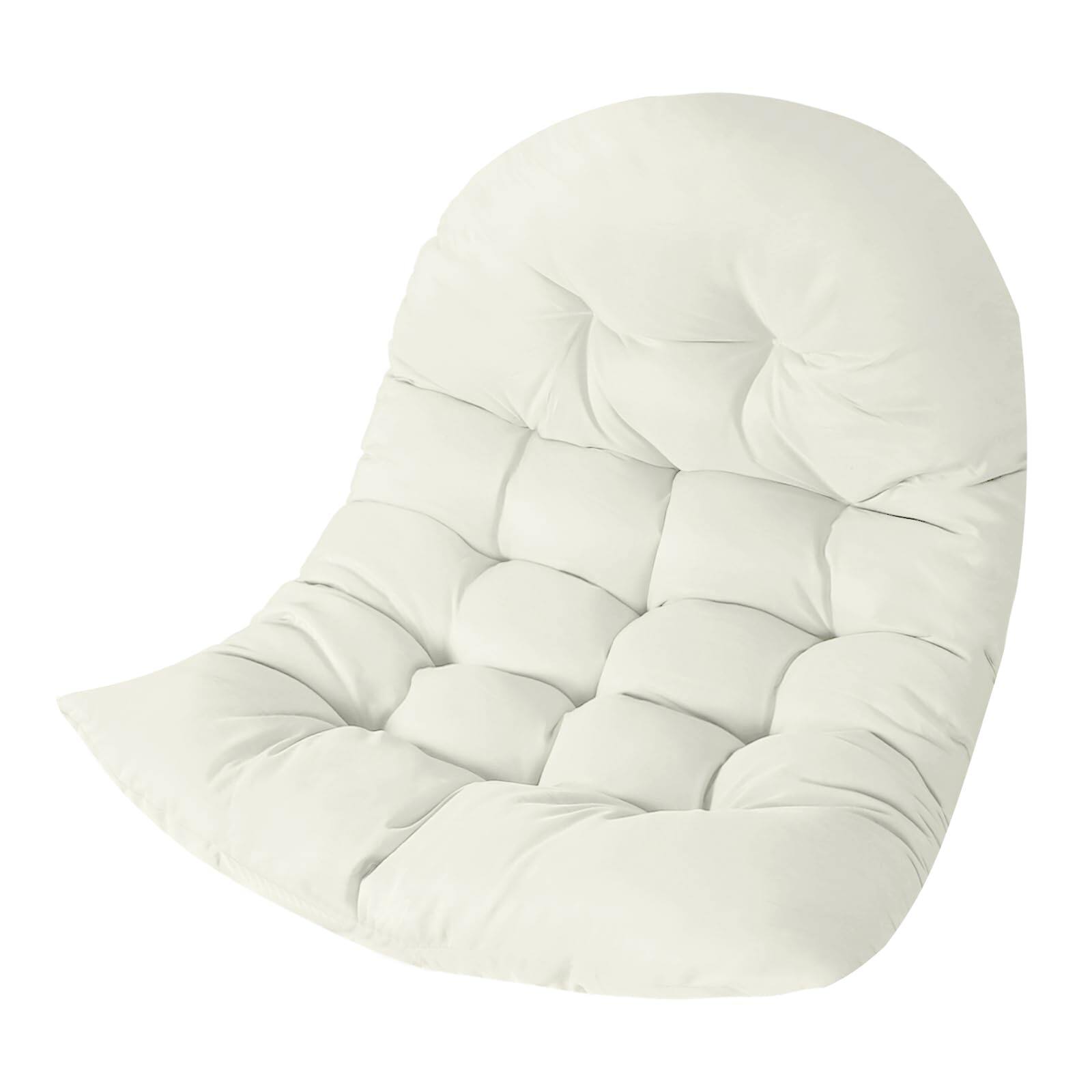 Front. Fabibe - Thicken Egg Chair Cushion Replacement, Outdoor Hammock Swing Chair Cushions, Hanging Wicker Basket Seat Pad with... - Milky White 32 x 40 in.