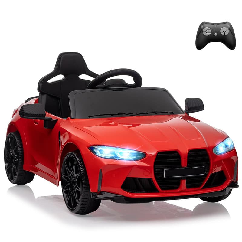 Acekool - 12V Ride On Car for Kids,with Remote Control,3 Speed,Led Light,Suspension System, Bluetooth,Red
