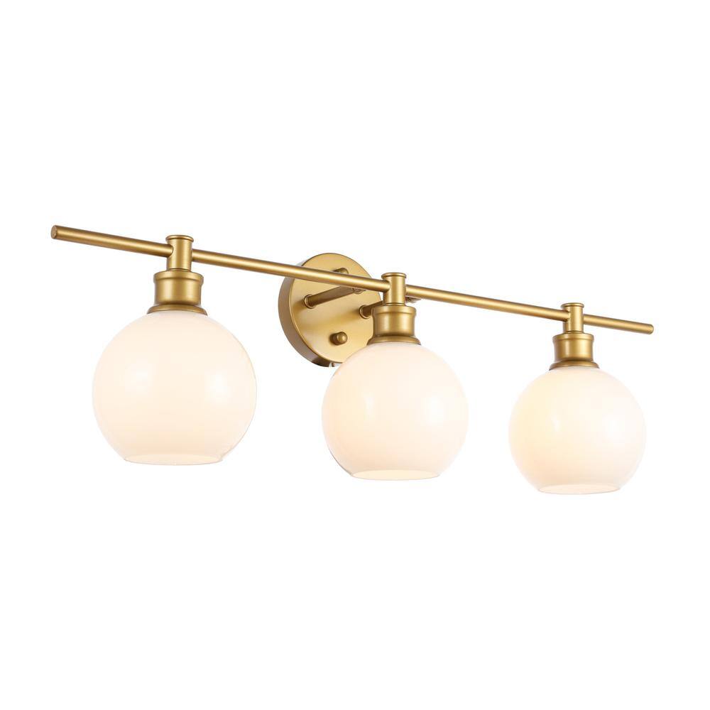Angle. Living District - Collier 3 light Brass and Frosted white glass Wall sconce - Brass And Frosted White Glass.