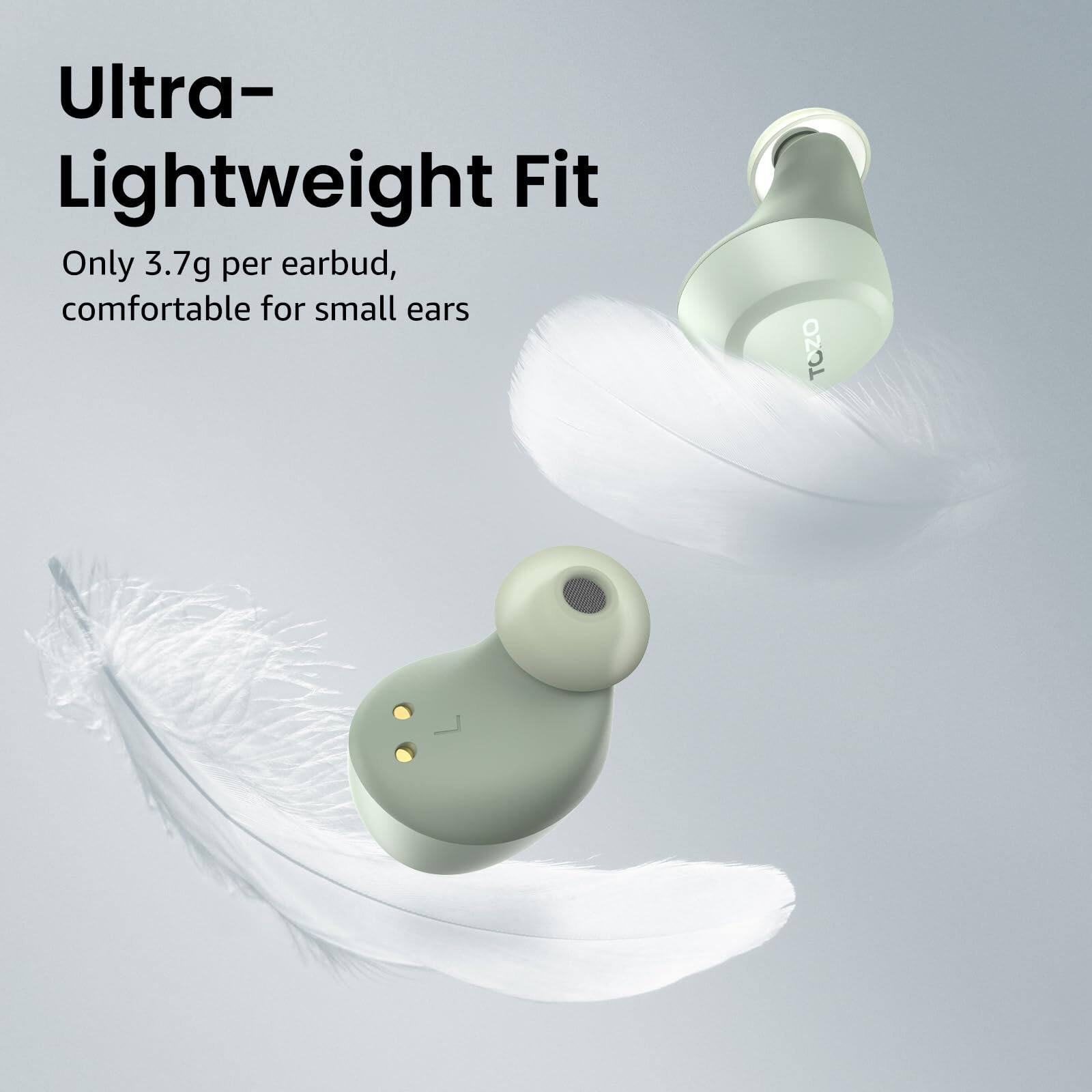 Ultra-Lightweight Fit  
Only 3.7g per earbud, comfortable for small ears