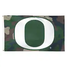 Front. WinCraft - Oregon Ducks 3' x 5' Single-Sided Deluxe Camo Flag - Camo.