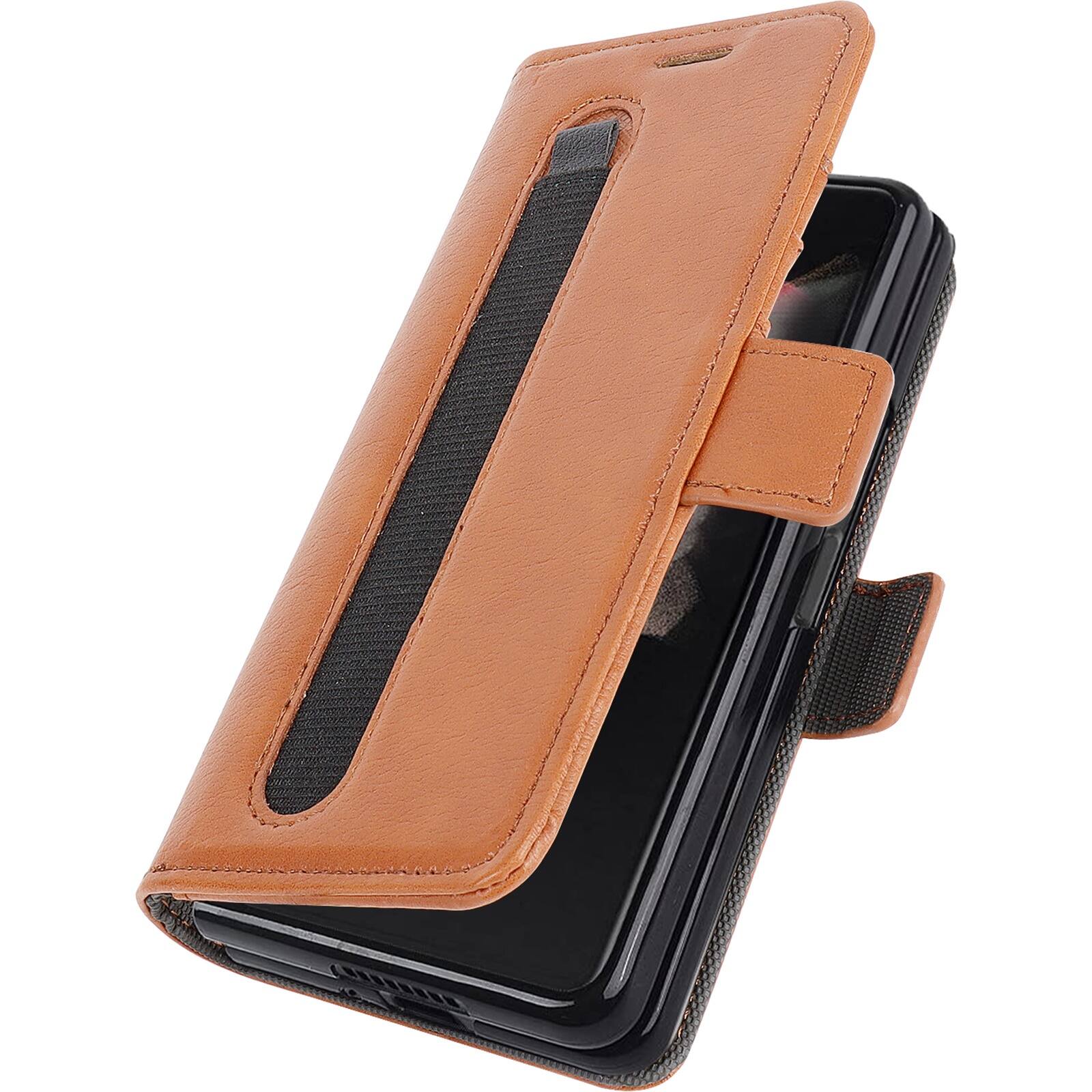 Alt View 14. SaharaCase - Leather Folio Wallet Case for Samsung Galaxy Z Fold5 - Brown.