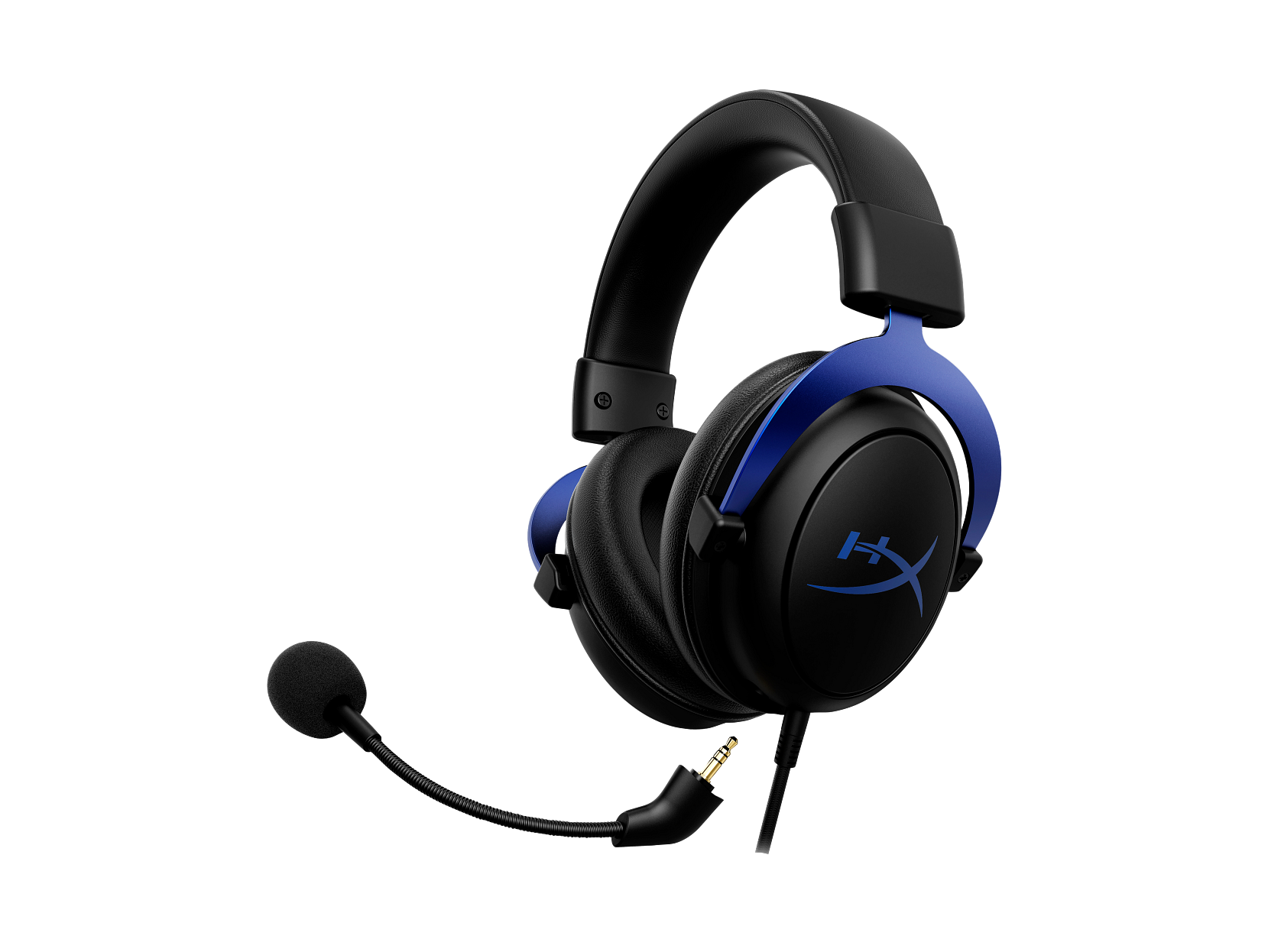 Left. HP - hyperx cloud gaming headset (black-blue) - Black.
