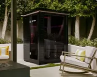 Sun Home Saunas - Sun Home Luminar Outdoor 2-Person Full-Spectrum Infrared Sauna - Black - Front_Zoom