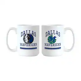 Logo Brands - Dallas Mavericks 15oz. Current & Throwback Mug Set - Multicolor